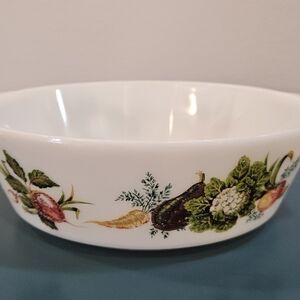 JAJ Pyrex 524 Tuscany Market Garden Glass Oval Casserole Baking Dish 70s Vintage